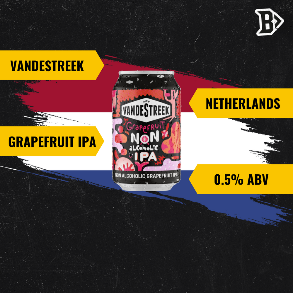 VandeStreek Grapefruit Dutch Non-Alcoholic IPA 330ml Cans - 0.5% ABV ...