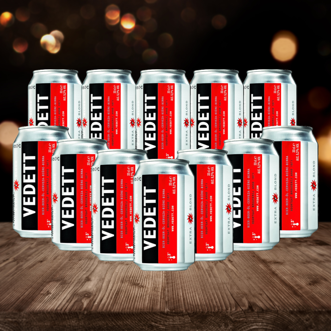 Vedett Belgian Extra Blond Beer 330ml Cans - 5.2% ABV (12 Pack) - BEERHUNTER