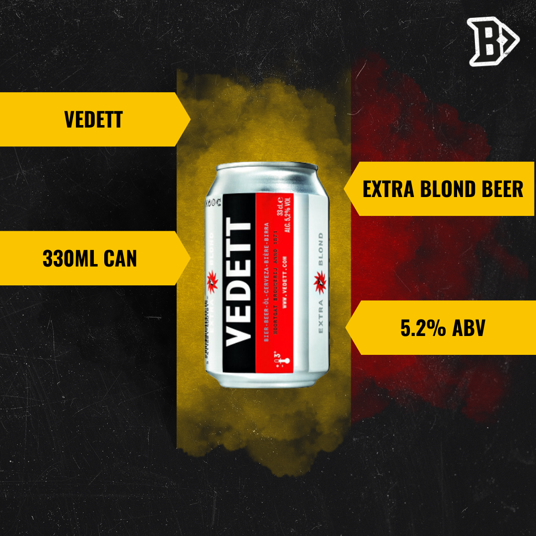 Vedett Belgian Extra Blond Beer 330ml Cans - 5.2% ABV (12 Pack) - BEERHUNTER