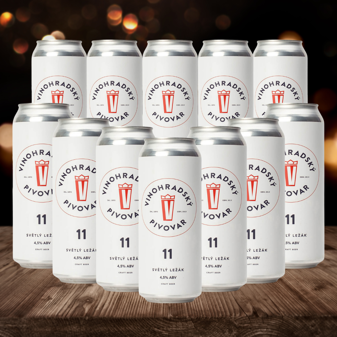 Vinohradský Pivovar 11 Czech Unflitered Lager 500ml Cans - 4.5% ABV (12 Pack) - BEERHUNTER