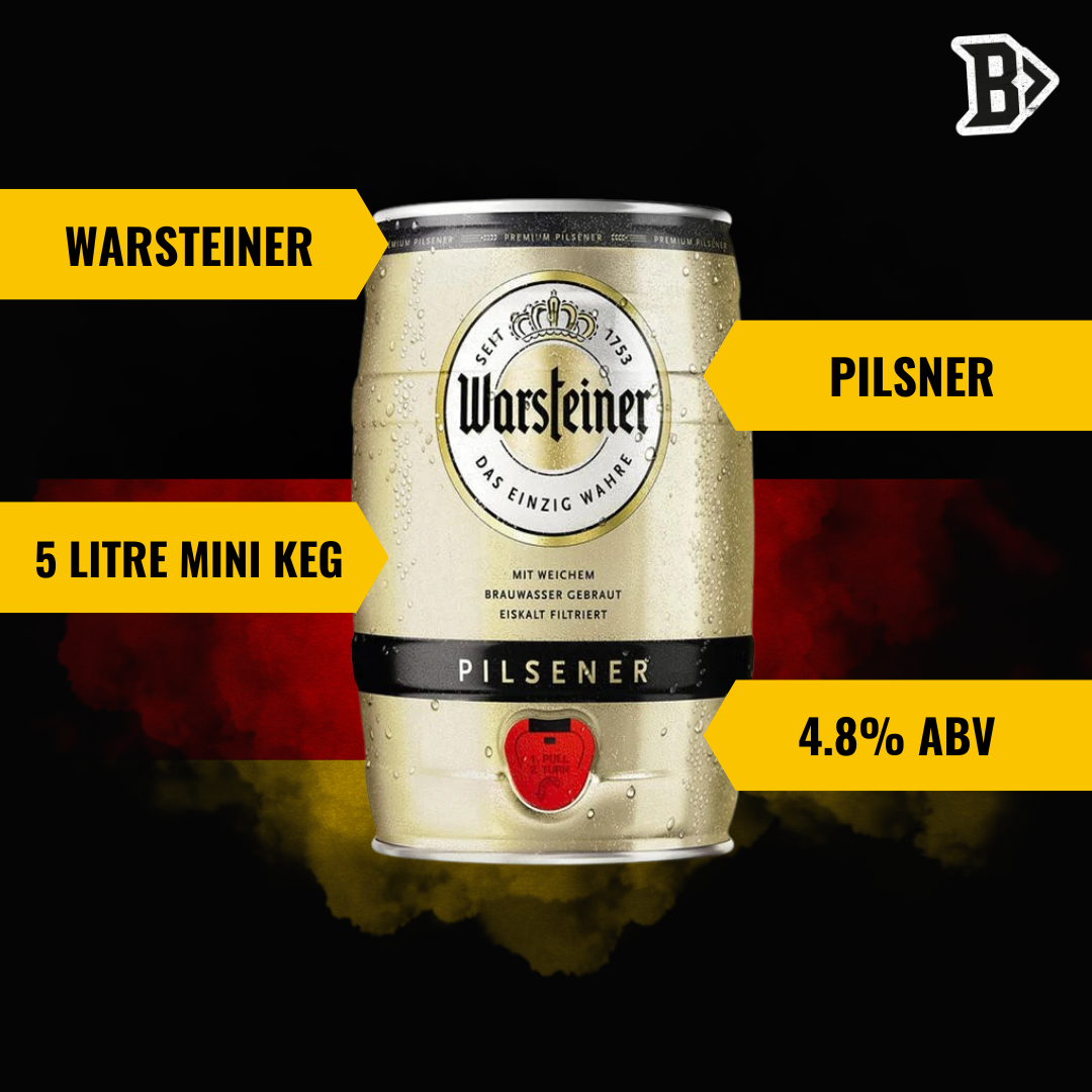 Warsteiner German Pilsner Mini Keg - 4.80% ABV (1 x 5 Litre) - BEERHUNTER