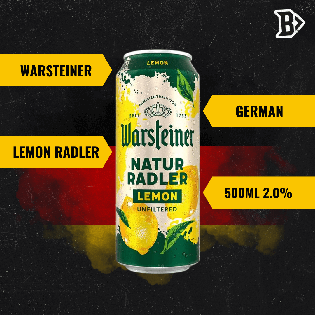 Warsteiner Natur Lemon Radler 500ml Cans (12 pack) - 2.0% ABV