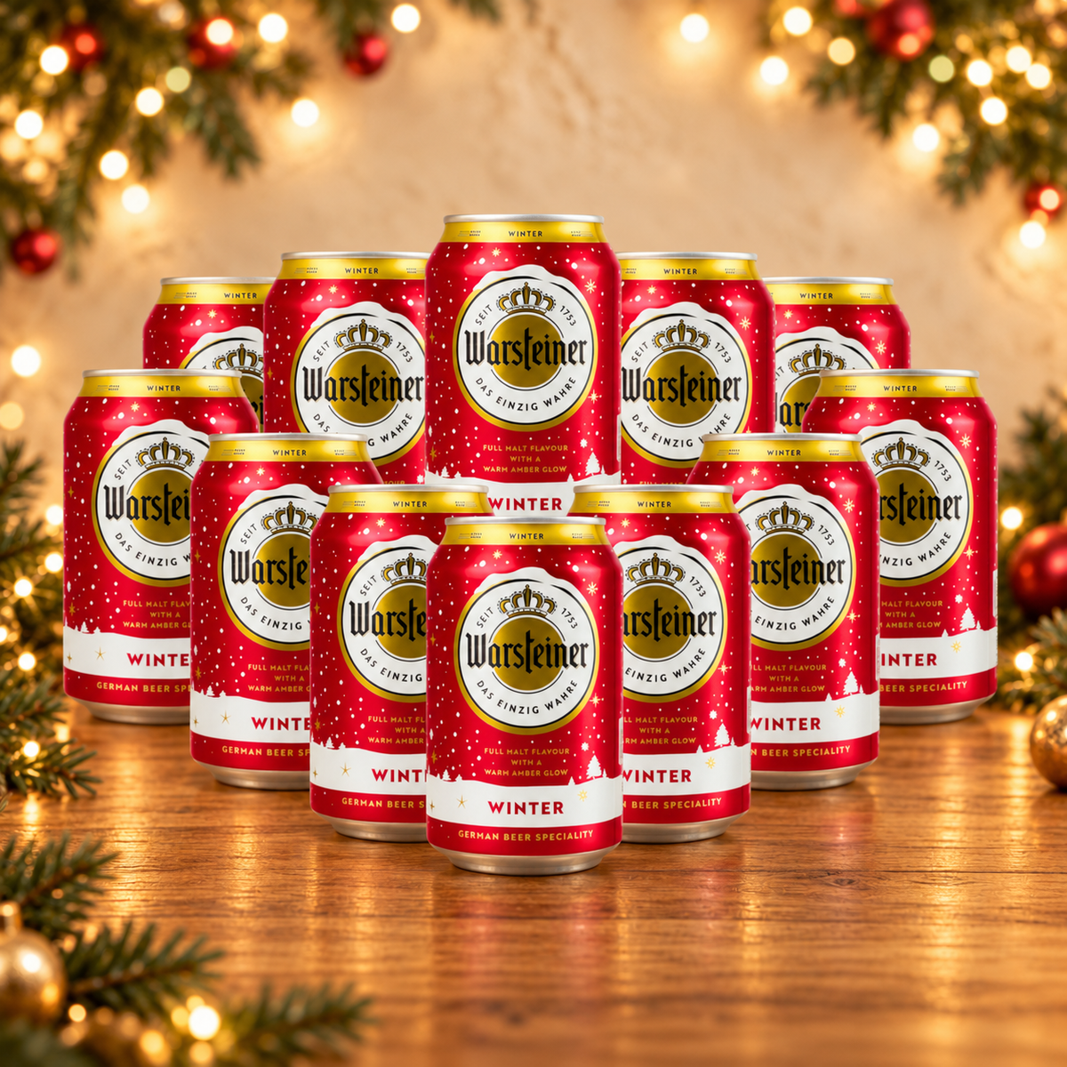 Warsteiner Winter Amber Lager 330ml Cans - 5.6% ABV (12 Pack)