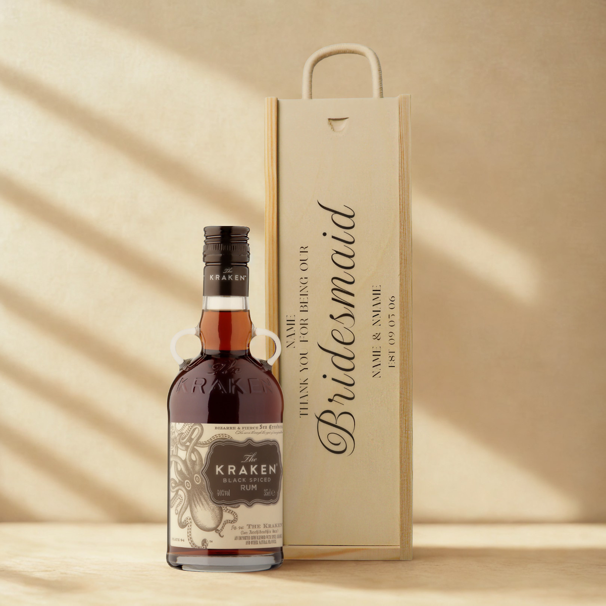 Personalised Bridesmiad Rum Gift Set with Wooden Presentation Box