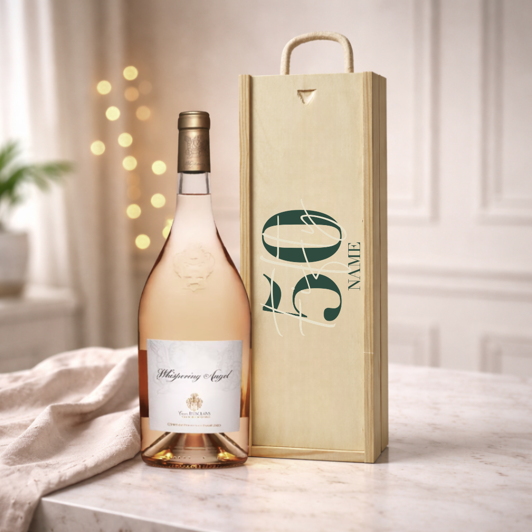 Personalised 50th Birthday Rosé Wine Gift Set – 75cl Provence Rosé with Personalised Lid