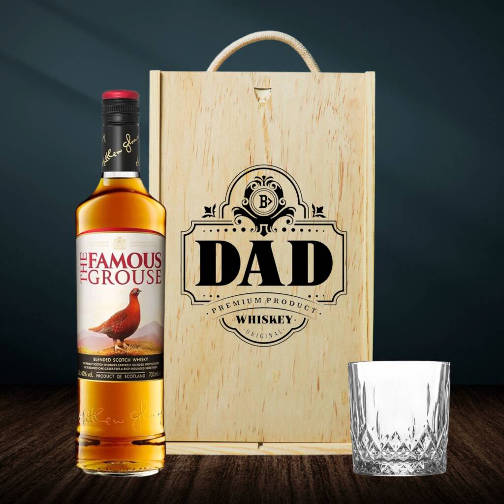 Best Dad Famous Grouse Scotch Whisky Gift Set with Glass - 70cl (40% ABV)