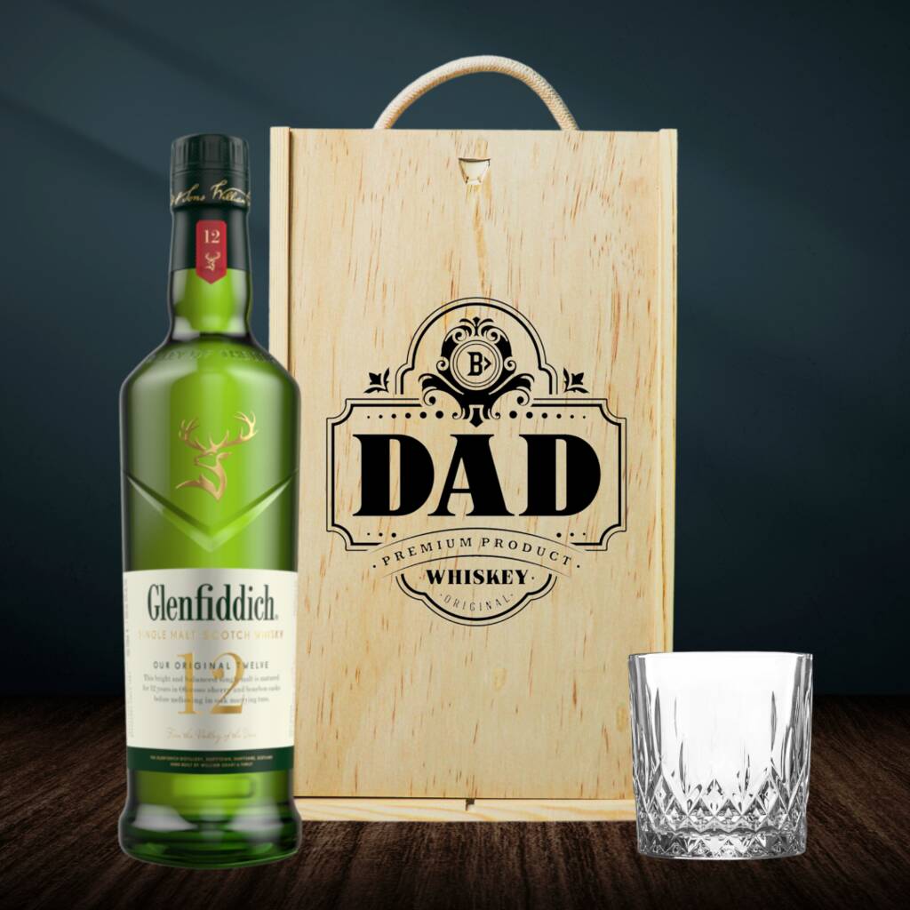 Best Dad Glenfiddich 12 Year Old Scotch Whisky Gift Set with Glass - 70cl (40% ABV)