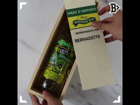 Personalised Wray & Nephew Rum Gift Set in Wooden Box - 40% ABV (70cl)