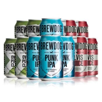 Brewdog Mixed Case Cans Gift Pack – Punk IPA, Dead Pony Club & Elvis Juice (12 Pack)