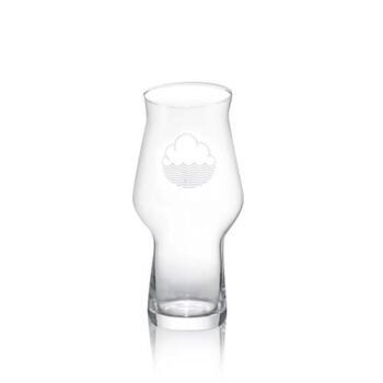 Cloudwater's signature craft master glass. With white printed Cloudwater Logo which perfectly holds one of their 440ml can.