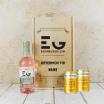 Personalised Wooden Gift Box with Edinburgh Rhubarb & Ginger Gin Liqueur with Fentimans Tonics | Beerhunter