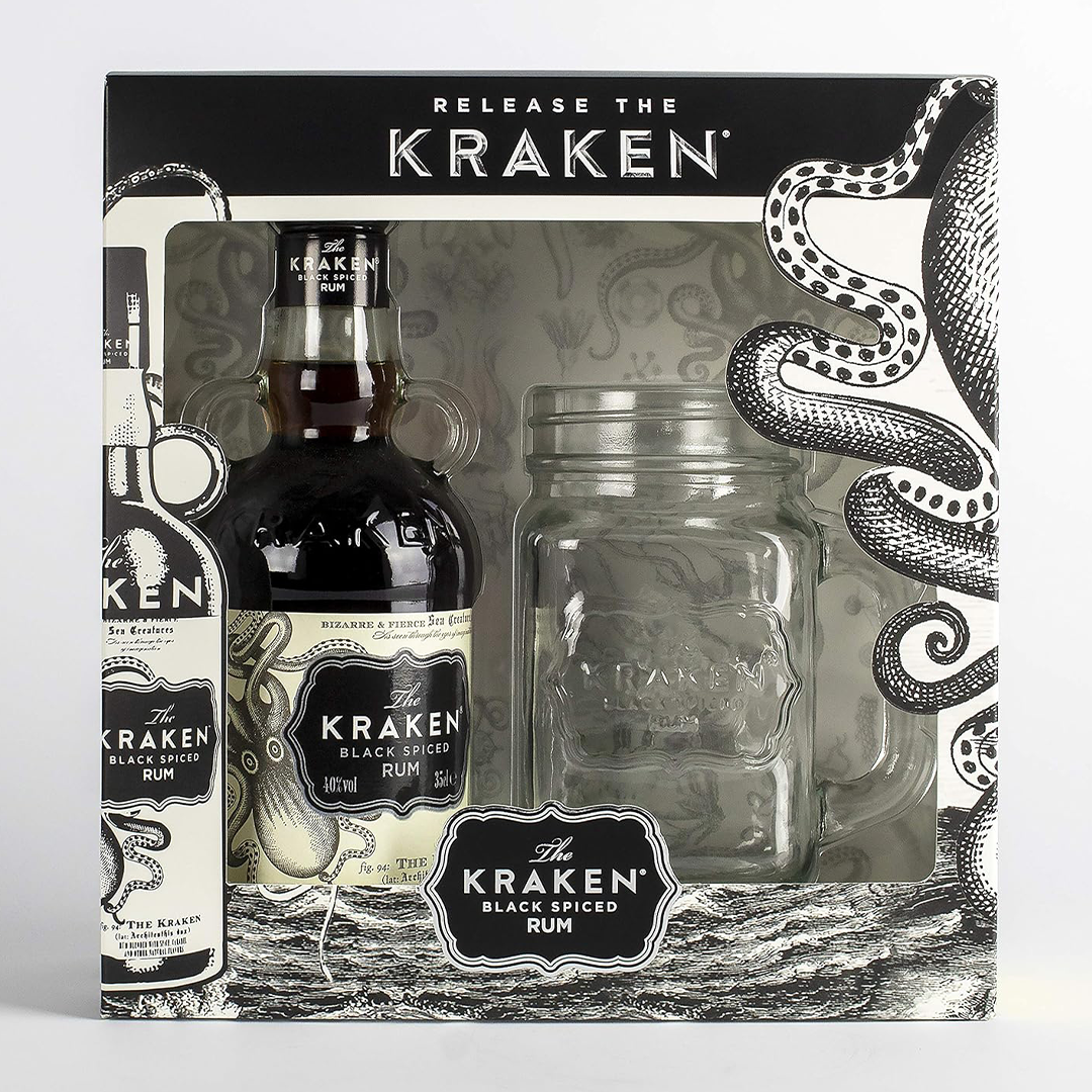 Kraken Gift Set Spiced Rum Jar with Cola and Mason