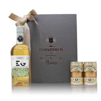 Personalised Edinburgh Elderflower Gin Liqueur in Engraved Rose Gold Luxury Grey Box Gift Set