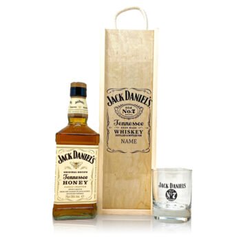 Personalised Jack Daniels Honey with Glass