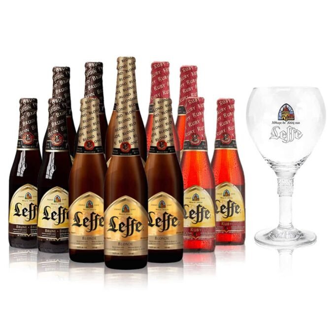 Leffe Belgian Beer Mixed Case 330ml bottles with Glass (12 Pack)