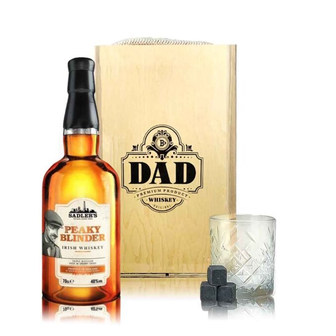 Sadler's Peaky Blinders Irish Whiskey Father's Day Gift Box with Glass & Whiskey Stones