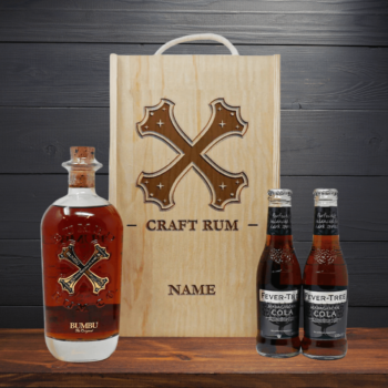 Personalised Bumbu Caribbean Rum & Cola Gift Set in Wooden Presentation Box – 70cl