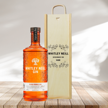Personalised Whitley Neill Blood Orange Gin Gift Set in Wooden Presentation Gift Box - 70cl