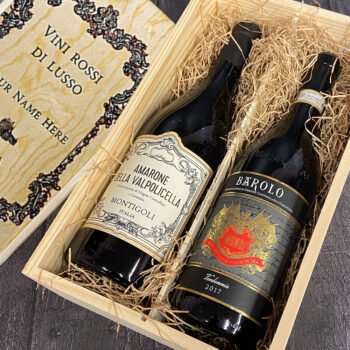 Personalised Luxury Montigoli Amarone della Valpolicella & Cucco Barolo Red Wine Gift Set
