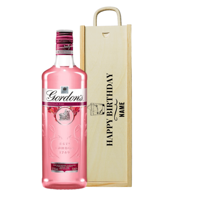 Personalised Happy Birthday Gordon's Pink Gin Gift Box | Beerhunter