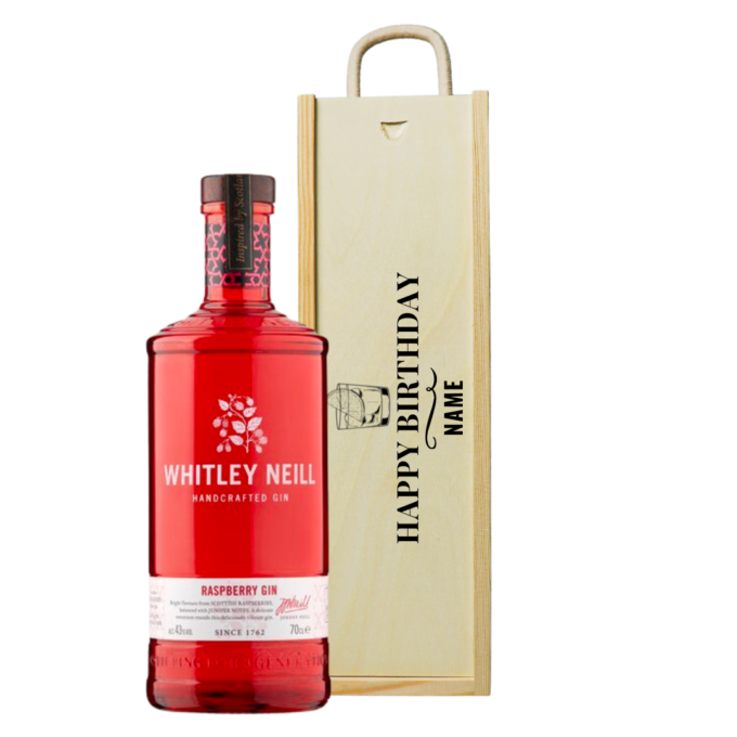 Personalised Happy Birthday Whitley Neill Raspberry Gin Gift Box | Beerhunter