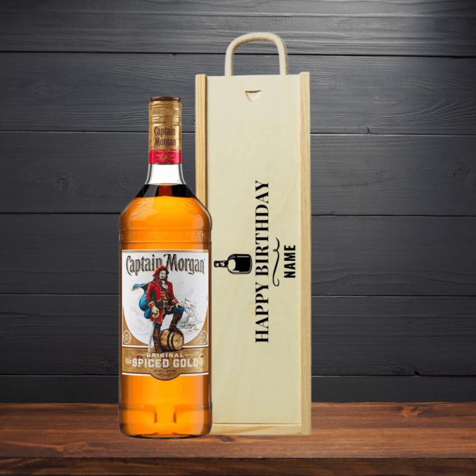 Personalised Captain Morgan Spiced Rum Happy Birthday Gift Set