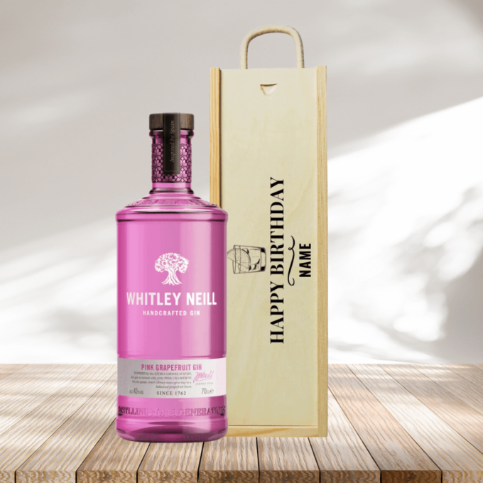 Personalised Happy Birthday Whitley Neill Pink Grapefruit Gin Gift Box