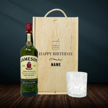Personalised Jameson Triple Distilled Irish Whiskey Happy Birthday Gift Set with Glass