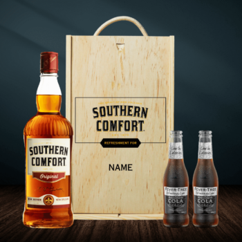 Personalised Southern Comfort 70cl Whiskey in Wooden Box with glass (35% ABV)