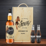 Personalised Sailor Jerry Rum ( 70cl 40% ABV) gift set with 2 Fever Tree Cola